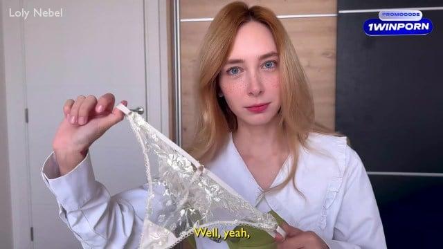 Лоли Небель перед еблей дрочит член мужа трусами бывшей